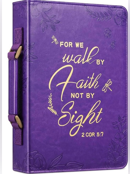 Other - Bible Cover, “For We Walk By Faith” Scripture - Purple